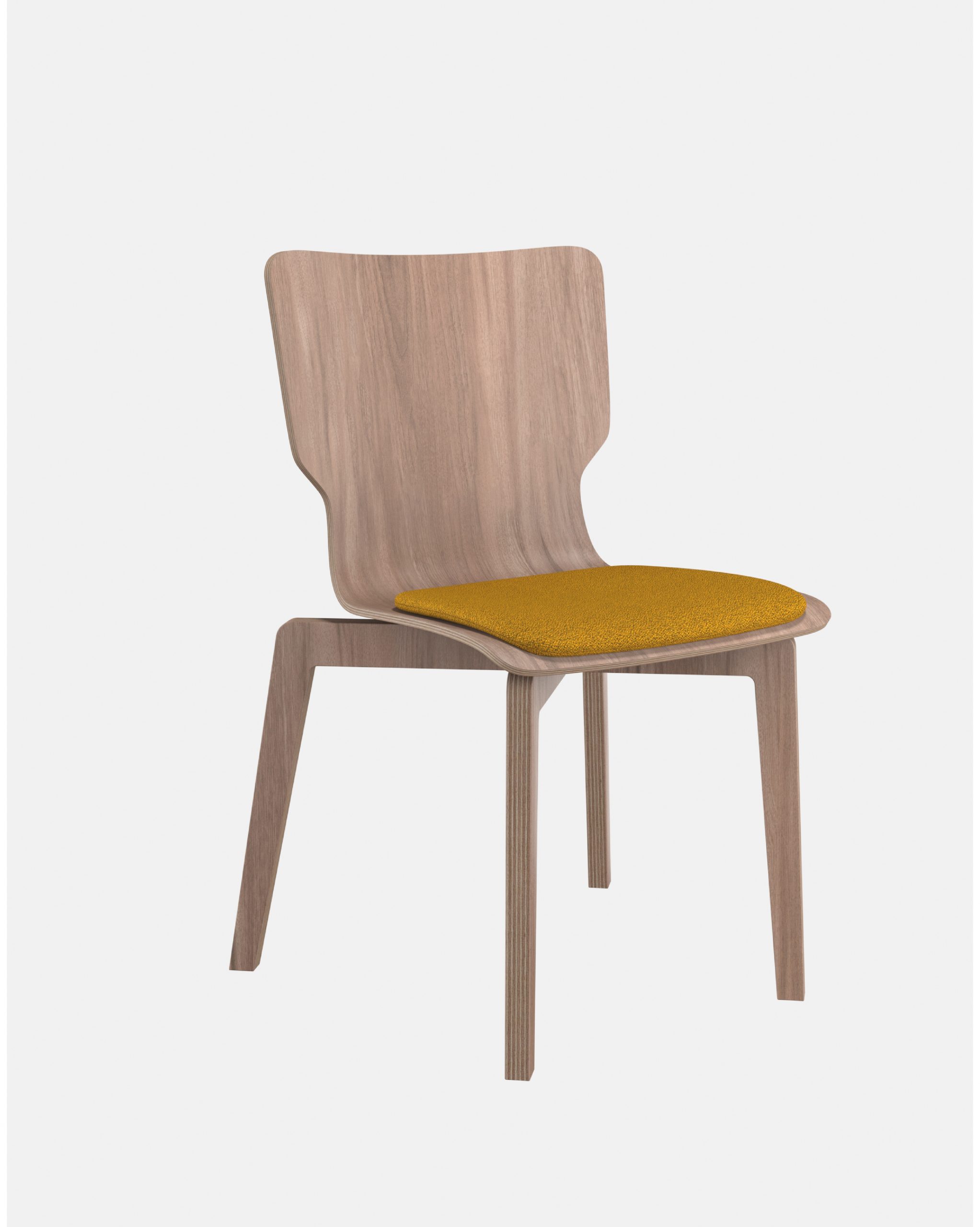 Chaise empilable, chaise bois français, chaise éco-conception avec du tissu recyclé