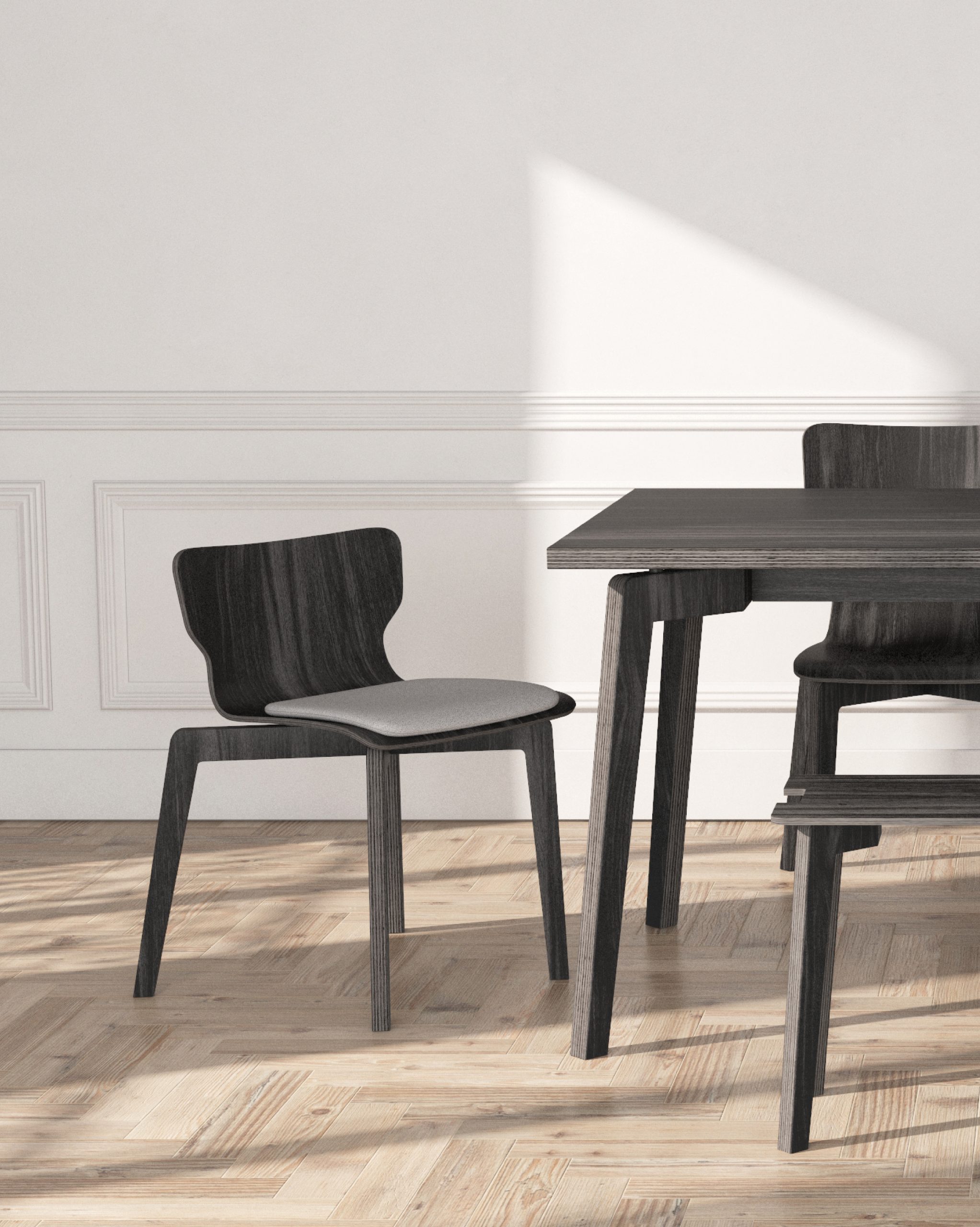 chaise en bois français éco conçu en bois moulé éco-conception