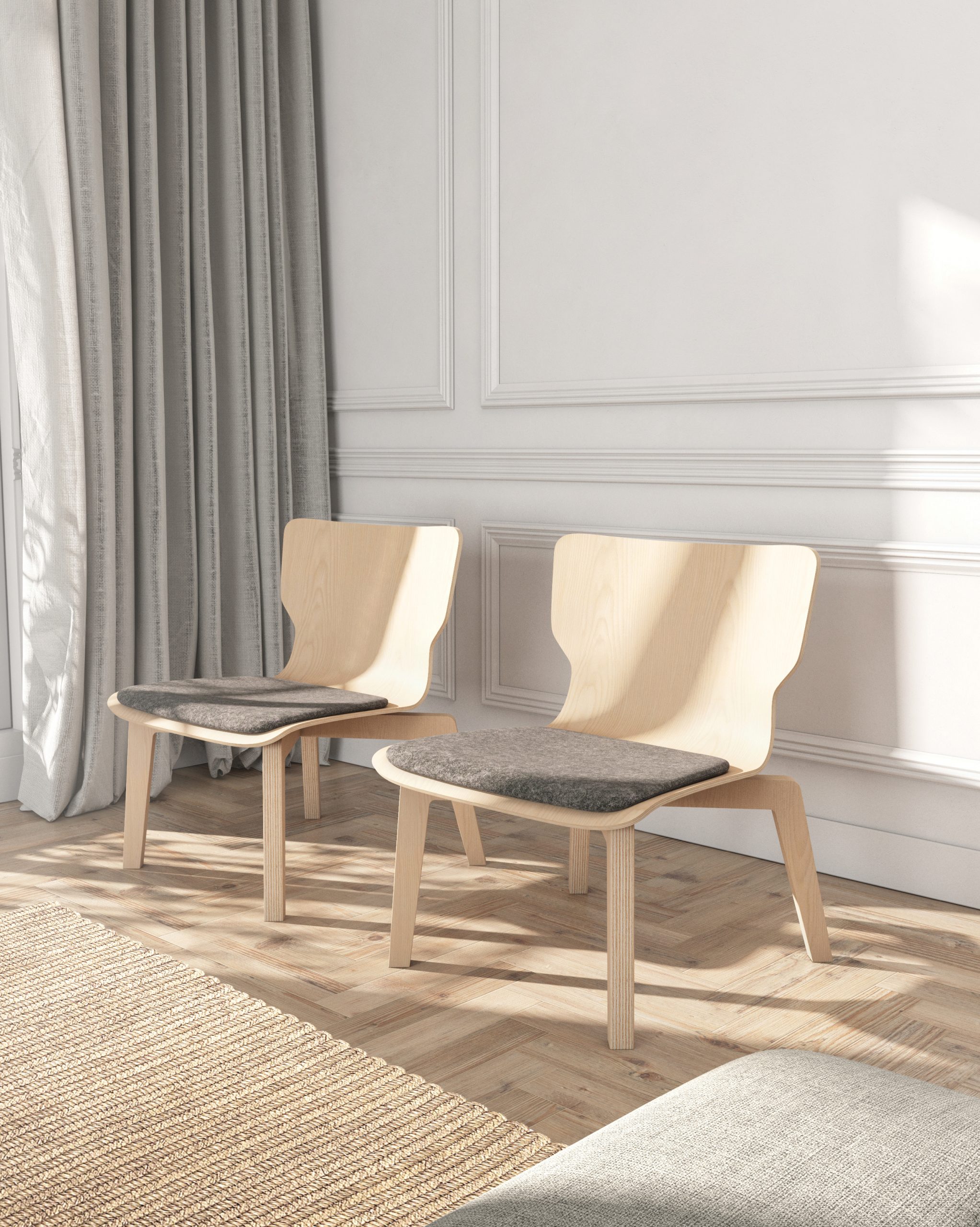 petit fauteuil en bois naturel et éco-conçu pour l'hôtellerie