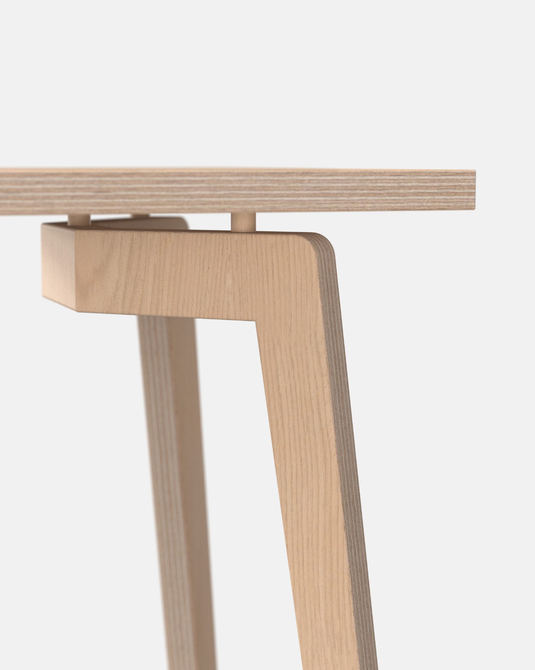 Détail table en bois naturel français, mobilier éco-conçu pour les professionnels